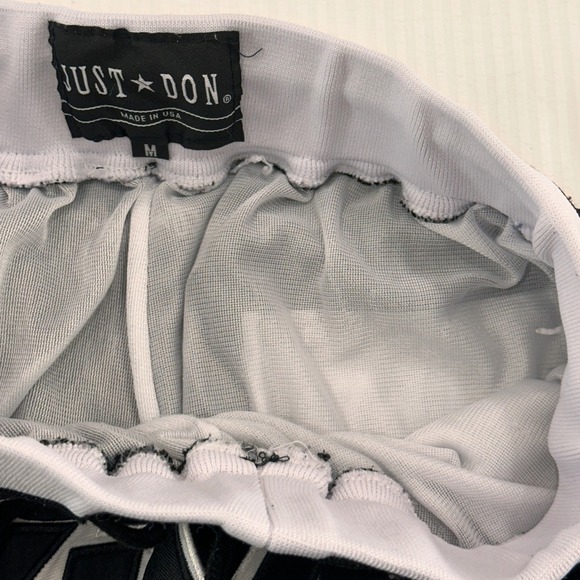 VTG Just Don Brooklyn Nets Basketball Shorts Mens M Black White BKLYN Mesh Lux - Picture 4 of 8